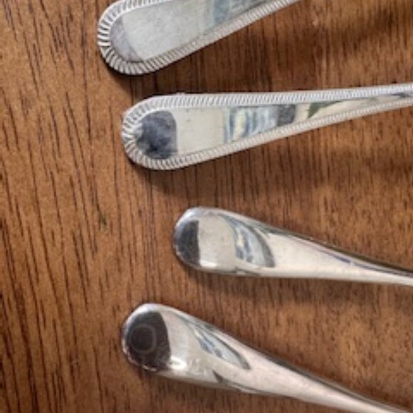 Vintage Stainless Steel Serving Utensil Set Elegant Mixed Pattern Salad Spoons - Picture 2 of 6